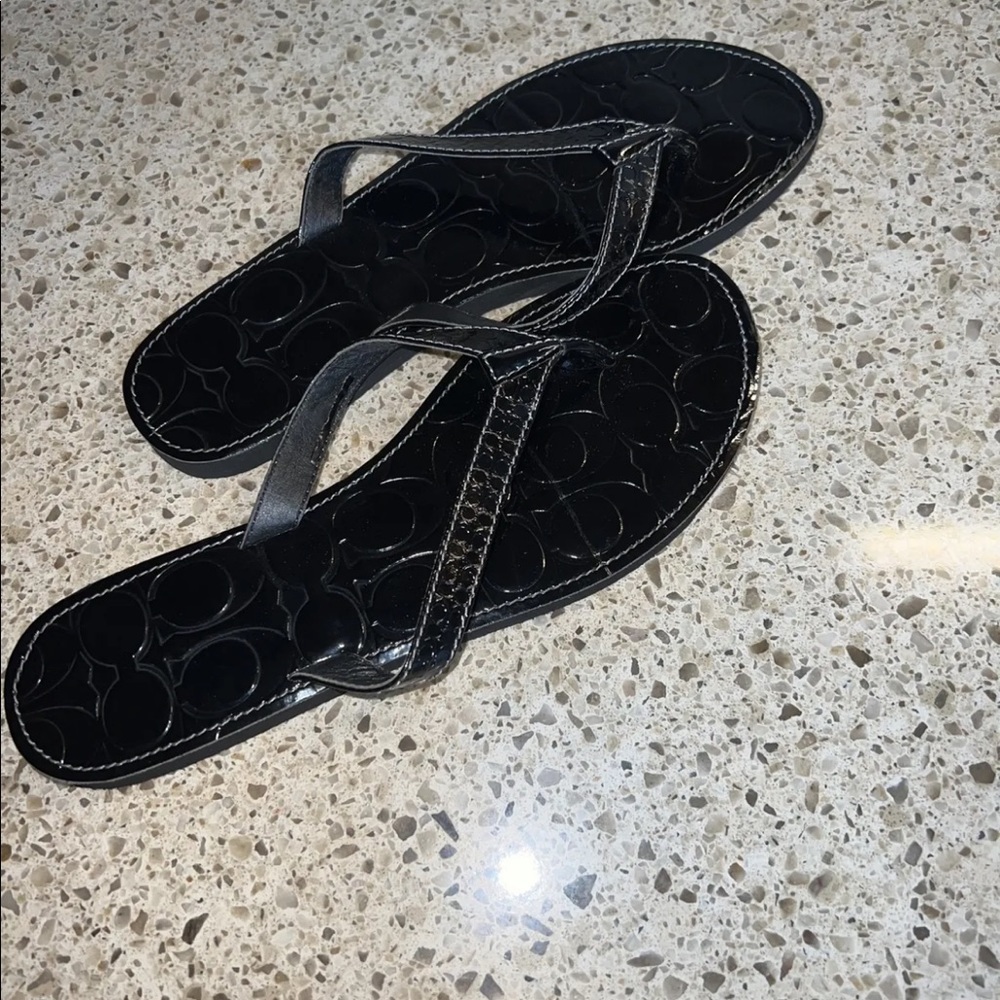 Coach black flip flops 9B